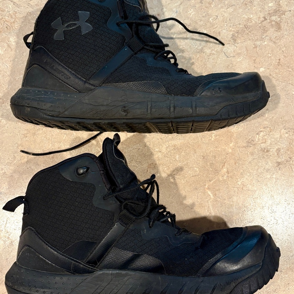 Under Armour Men's Black and Gray Tactical Work Boots - Picture 3 of 7